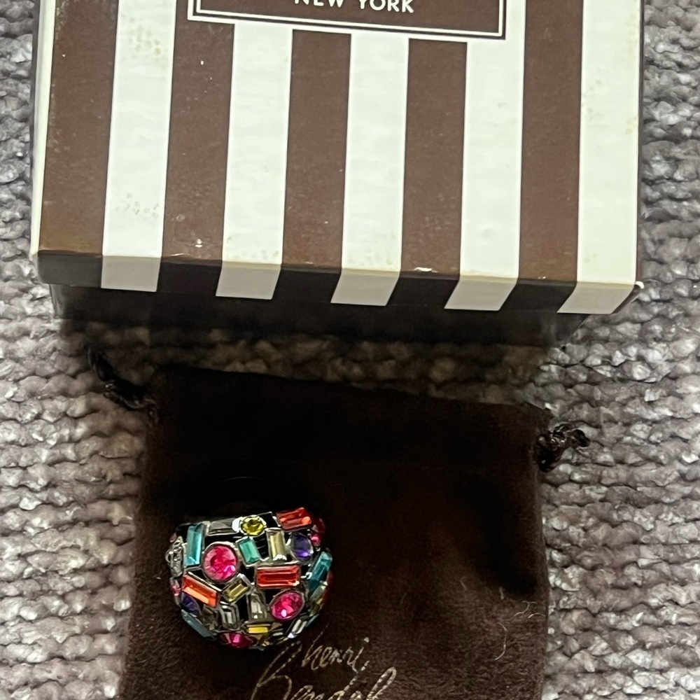 Henri Bendel Multicolor Dome Cocktail Statement Ring 6 - Picture 4 of 5